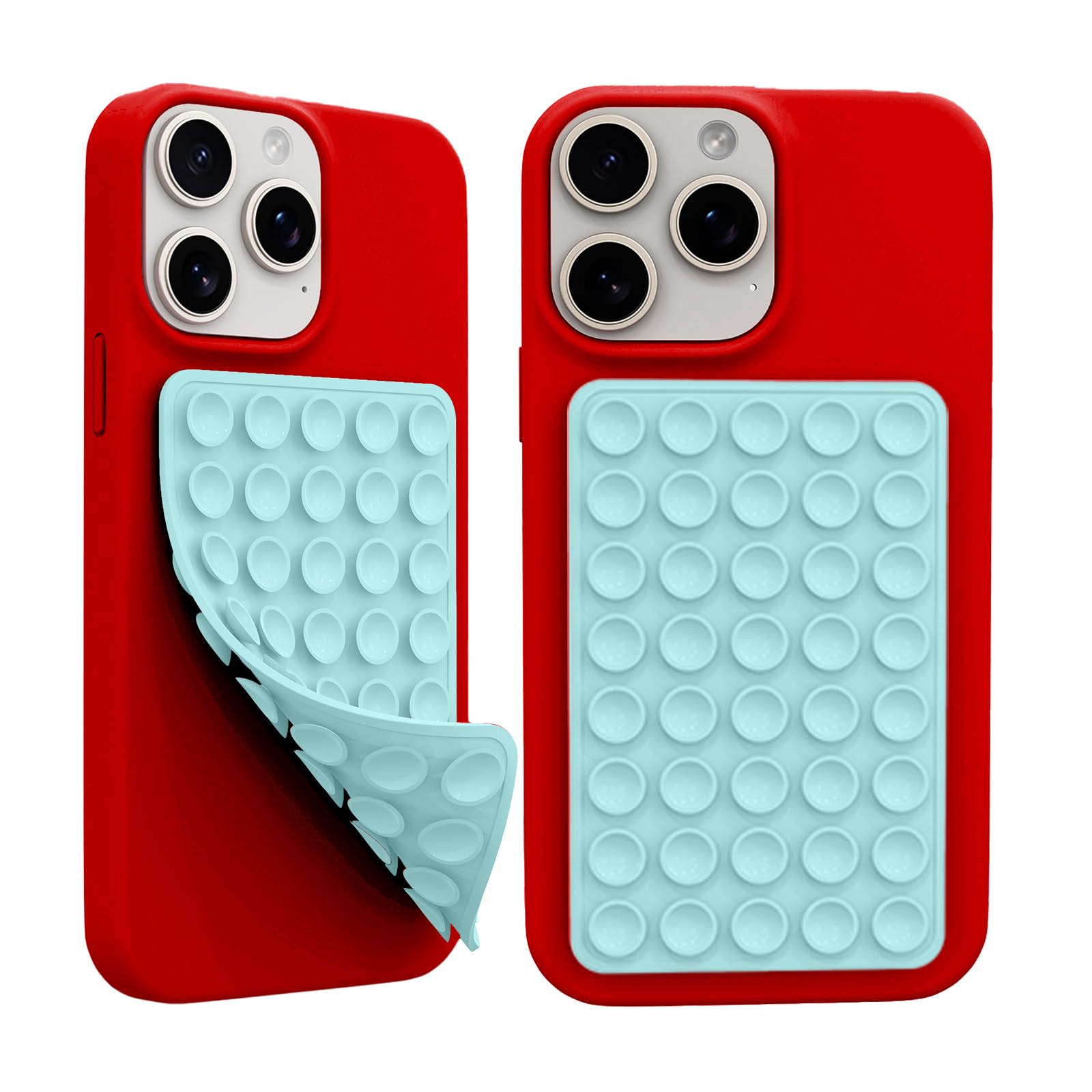 2 Pack Silicone Sticky Grip Holder for Cellphone, Silicone Suction Cup Phone Case Mount Double Sided, Hands-Free Phone Accessories Strong Grip Holder for Selfie and Video (Light Blue)