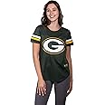 Ultra Game Women's NFL Official Soft Mesh Varsity Stripe T-Shirt
