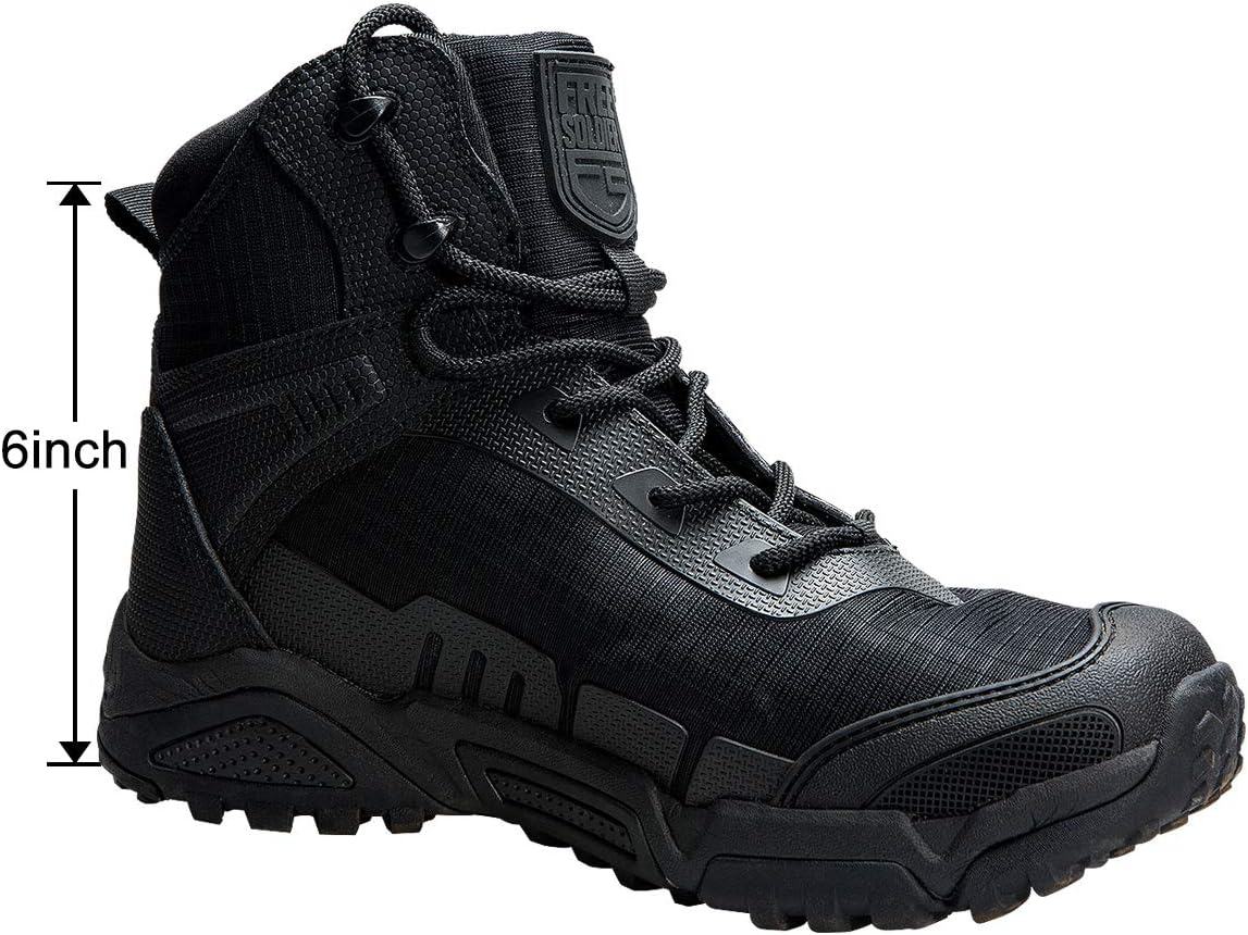 FREE SOLDIER Men’s Waterproof Hiking Boots 6 Inches Lightweight Work Boots Military Tactical Boots Durable Combat Boots: Sports & Outdoors