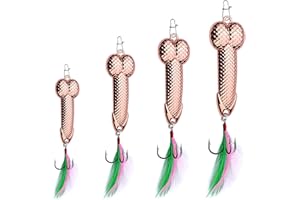 GaiRen Fishing Lures Gag Gift for Men, White Elephant Gift Father's Day Angler Fishermen Metal Luminous Long Casting Sequin Spoons Lures for Bass