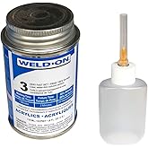 IPS Weld-On 3 Acrylic Plastic Cement with Weld-On Applicator Bottle with Needle, 4 oz Can, Clear
