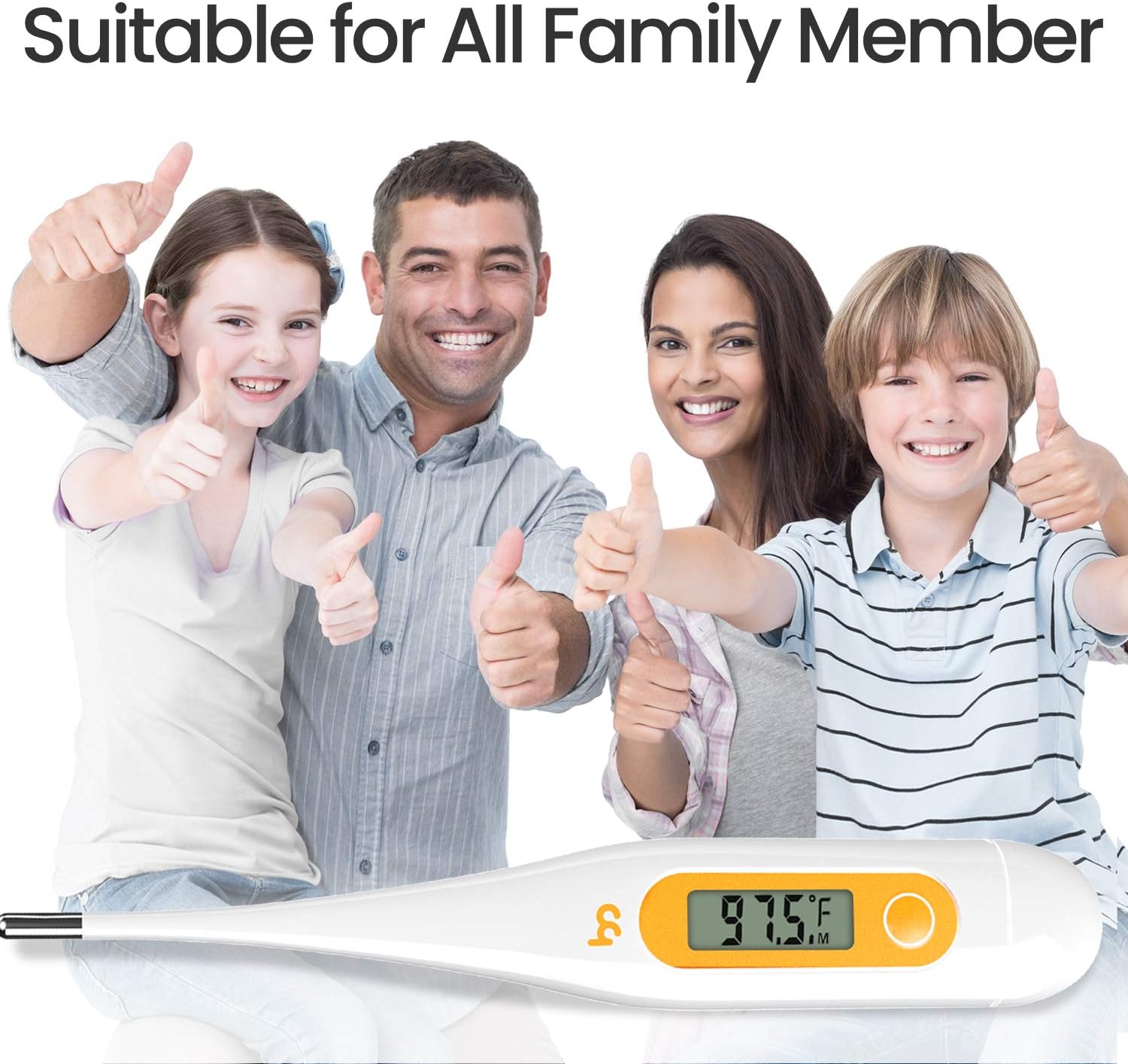 [2020 New] Thermometer for Adults, Oral Thermometer for Fever, Thermometer with Fever Alert, Memory Recall, C/F Switchable, Rectum Armpit Reading Thermometer for Whole Family, Orange: Health & Personal Care