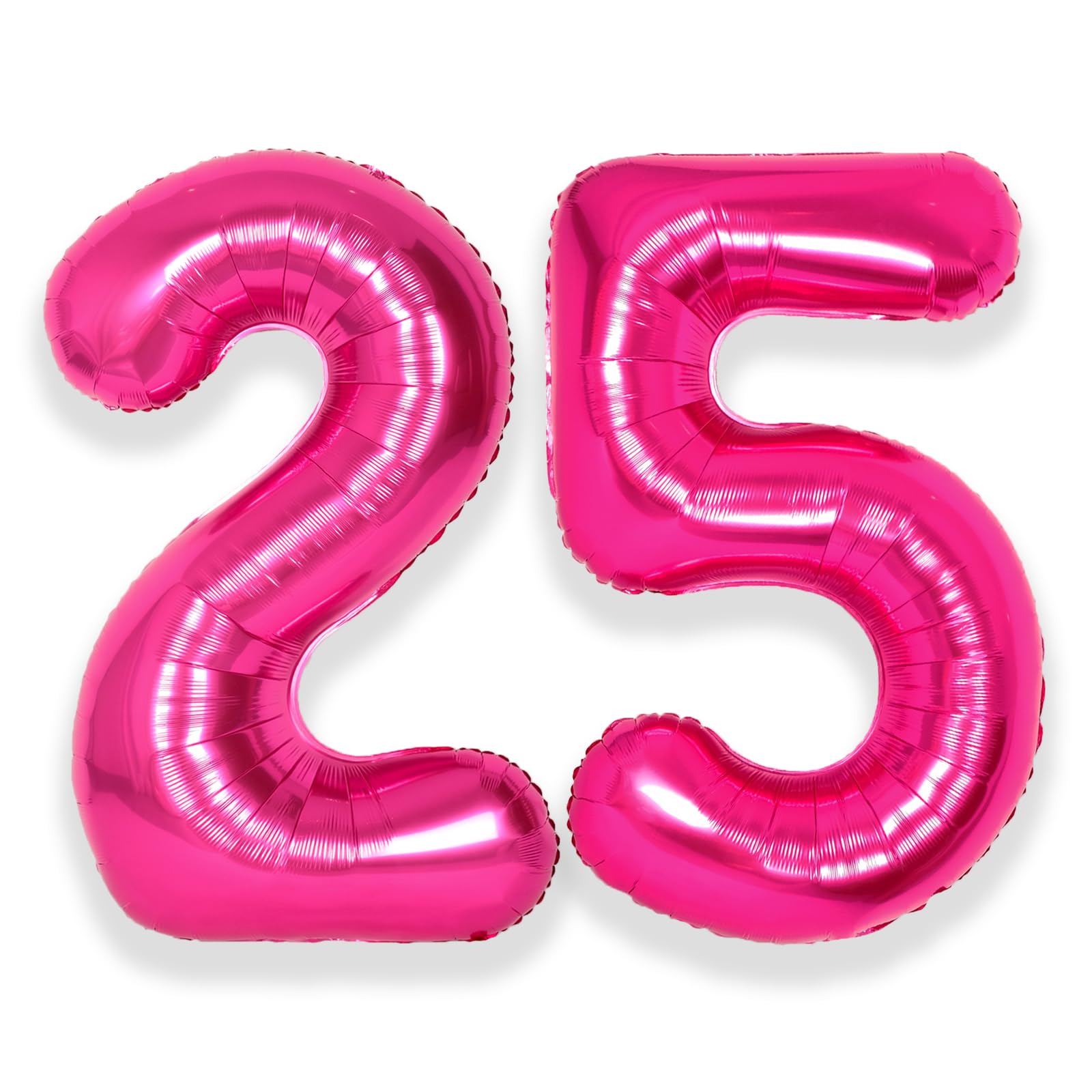 Photo 1 of SUWEN 40 Inch Large Hot Pink 25 Balloon Numbers Big Foil Helium Number Balloons 0-9 Jumbo Happy 25th Mylar Birthday Party Decorations for Women 52 Anniversary Party Supplies
