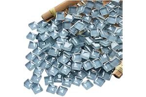 FAIRUO 100 Pieces Mosaic Tile Squares Silver Gray Crystal Mosaic Tiles for Crafts Bulk DIY Picture Frames Handmade Jewelry Coasters Art Material Decoration,1x1cm