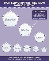 The Quilted Bear Square Quilting Templates Set of 8 Non-Slip Clear Acrylic view 7