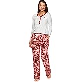 U.S. Polo Assn. Women's 2-Piece Pajama Set, Long Sleeve Top, Pants Valentines Gifts for Her