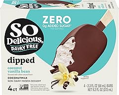SO DELICIOUS Dessert Coconut Milk Bar Mini Chocolate Vanilla No Sugar Added, 2.3 Fl Oz, 4 Count