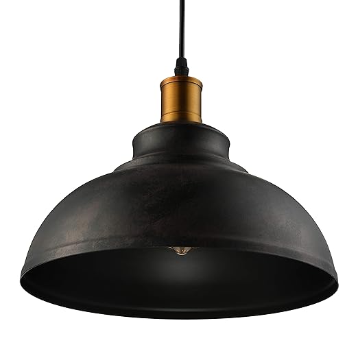 Baycheer Farmhouse Rust Bronze Pendant Light Barn Lamp With
