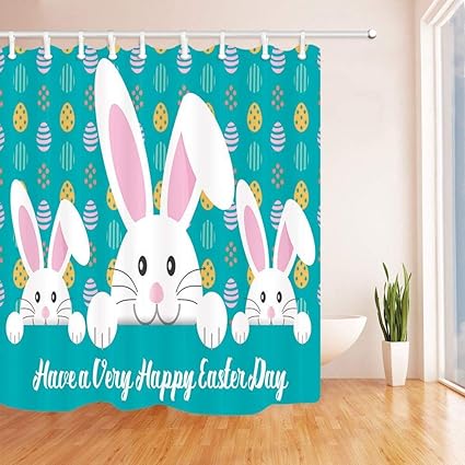 Amazon Com Cdhbh Happy Easter Shower Curtains For Bathroom White
