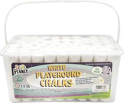 Craft Planet Playground Chalk White Pack of 52 for Kids and Arts