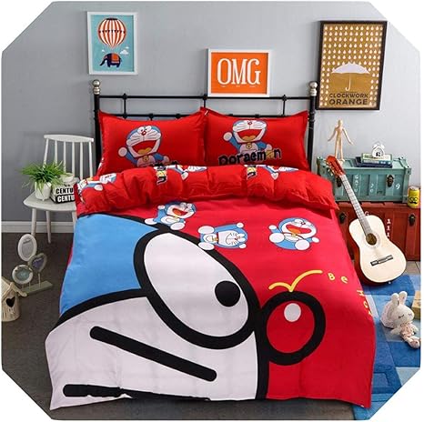 Amazon 漫画ドラえもんミッキー大きな白いシート布団カバー4枚セットダブルキルトベッドシートシングル学生3枚セット ドラえもん2 1 5 4点セット 寝具カバーセット オンライン通販