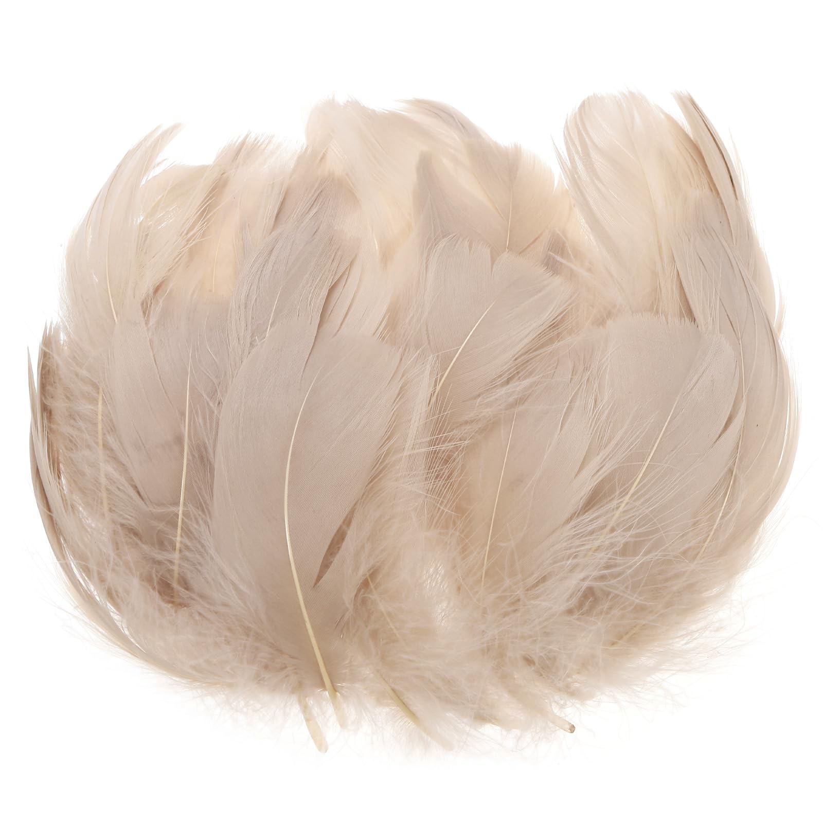 PATIKIL Colorful Feathers 3-5inch, 300pcs Goose Feathers Bulk for Crafts DIY, Wedding Home Party Decorations Dream Catcher, Pale Pink