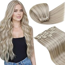 LaaVoo Clip in Hair Extensions Real Human Hair