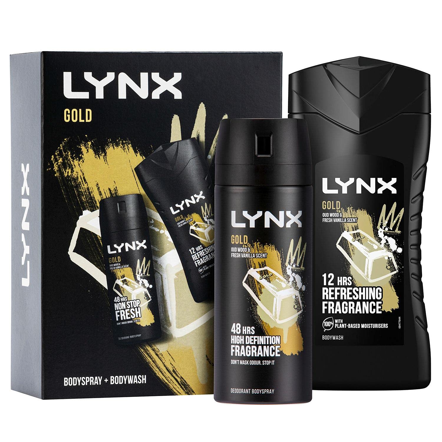 Lynx Gold Bodyspray and Bodywash Gift Set, 2 Pieces