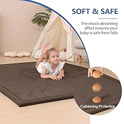 Baby Play Mat for Floor,1.3" Thick Elasti-Foam