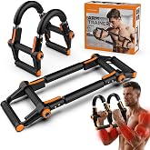 Twister Arm Trainer, 3-in-1 Adjustable Chest Expander with Detachable Push Up Bars, 60-140lbs Carbon Steel Arm Workout Equipment for Men Home Gym, Upper Body Strength Training Set for Muscle Building
