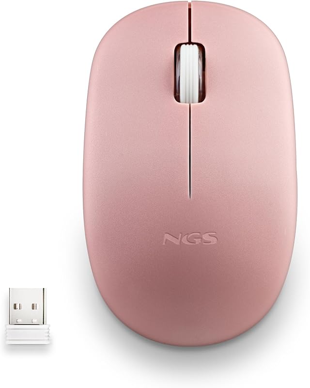 Fog Pro Pink - Ratón Inalámbrico Óptico Silencioso 1000 DPI, Rosa