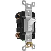 ENERLITES 20 Amp Double Pole Toggle Light Switch, Industrial Grade, White | Heavy-duty build, oversized hardware, high-power rated, full-circuit safety, UL Listed, impact resistant, easy install, 1Pack