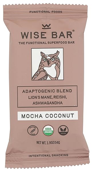 WISE BAR, MUSHROOM BAR MOCHA COCONUT ORGANIC, 1.9...