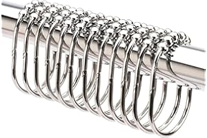 2 Lb. Depot Shower Curtain Ring - Set of 12 Easy Glide Rollers with Polished Chrome Finish - Stainless Steel Shower Hooks for Straight and Curved Rods - Decorative and Durable for Any Bathroom