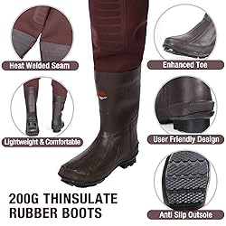 HISEA Neoprene Fishing Chest Waders for Men with