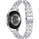 Bling Dressy Watch Bands Compatible with Michael Kors Access Gen 4 MKGO/MKGO Gen 5E 43mm for Women,20MM Crystal Diamond Metal Bracelet Strap Jewelry Watch Band