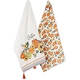 DII Decorative Thanksgiving Kitchen Towels Absorbent Cotton Fall Dish Towel Set, Dish Towel Set, 18x28, Gather, 2 Count