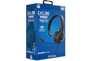 PDP LVL30 Wired Headset with Single-Sided One Ear Headphone for Playstation (PS4 / PS5) - PC, Mac Compatible - Noise-Cancelling Mic - Lightweight, Gaming, Great for School and Remote Work - Black