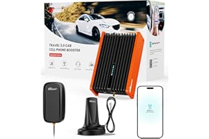 HiBoost Cell Phone Booster for Car and SUV Pickup, 2025 New Signal Booster 5G & 4G LTE for All U.S. Carriers Verizon, AT&T, T-Mobile, with Enhanced Magnetic Roof Antenna | FCC Approved