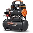 VEVOR 2.1 Gallon Air Compressor, 1.2HP 2.2 CFM@90PSI Air Compressors with Max. 116PSI Pressure, Oil Free Compressor Tank for Auto Repair, Tire Inflation, Spray Painting, Woodwork Nailing