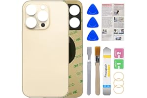 Phoupair OEM Rear Back Glass Replacement for iPhone 14 Pro Max 6.7 Inches with Professional Repair Tool Kit (Gold)