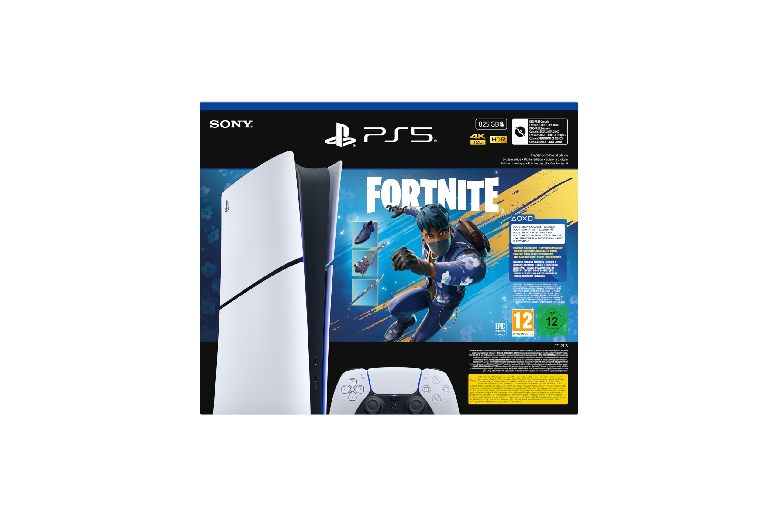 Playstation 5 Digital-Edition 825 GB – Fortnite Erblühendes-Chaos-Bundle 2