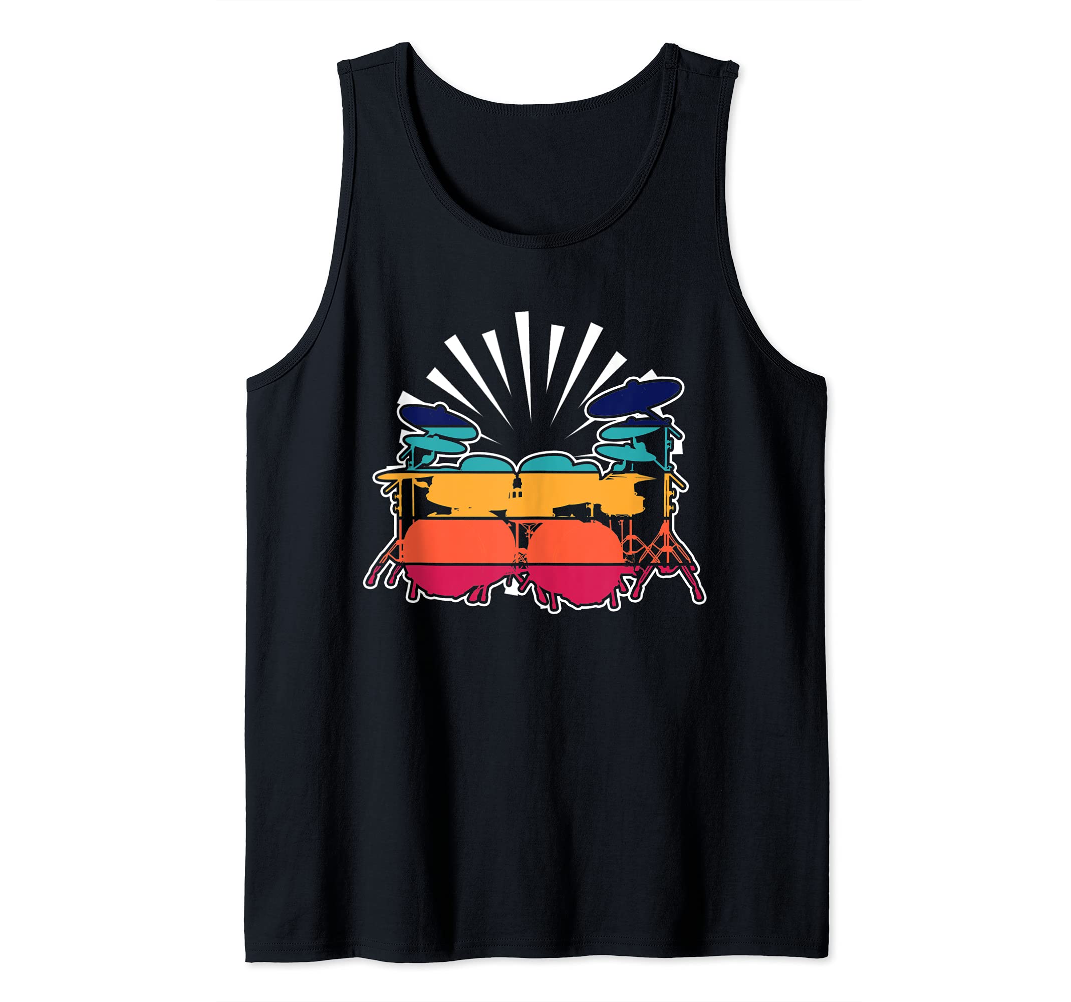 Percussion Drums Player Drum Set Drummer Music Retro Drums Tank Top