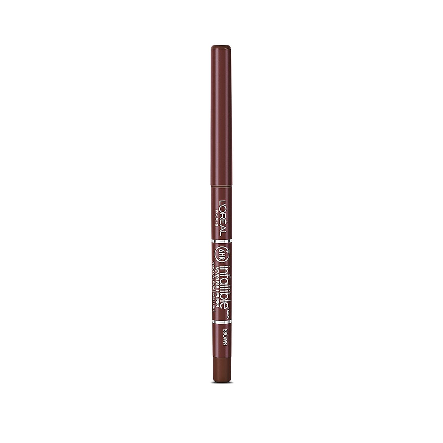 L'Oréal Paris Colour Riche Never Fail Lip Liner, Brown, 0.009 oz.