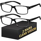 XVXV 2 Pairs Reading Glasses,Blue Light Blocking Readers for Men Women,Anti Eyestrain/UV Lightweight Spring Hinges Eyeglasses