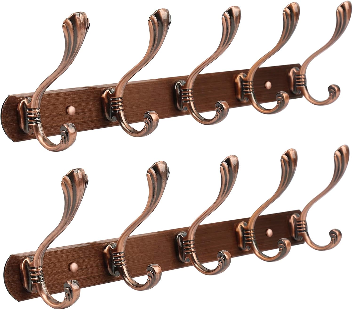 THSheng Coat Rack Wall Mounted, 2 Pack 5 Hooks Heavy Duty