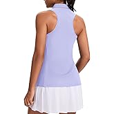 JoyGirl Womens Golf Shirt Sleeveless Polo Shirts Racerback Collared Tennis Shirt Zip up Quick Dry Athletic Tank Tops