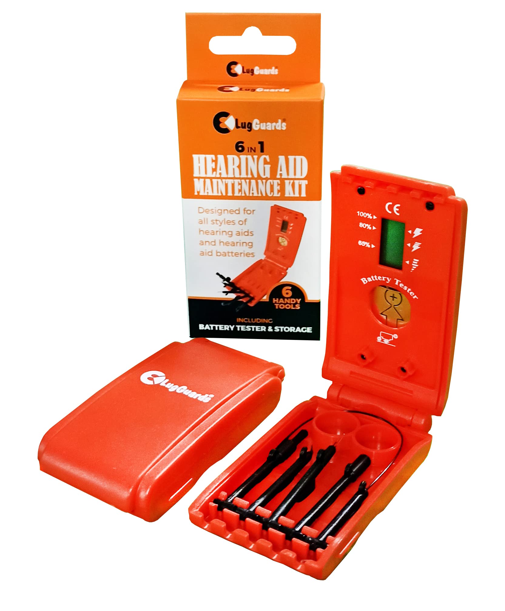 NEW 6 IN1 HEARING AID CLEANER WITH BUILT IN BATTERY TESTER & LONGER VENT/TUBE CLEANER