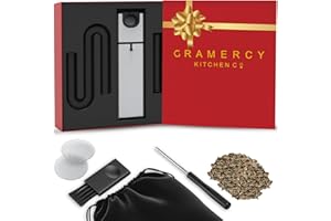 GRAMERCY KITCHEN COMPANY Cocktail Smoker Kit Holiday gift set - Indoor Drink & Food Infuser with Wood Chips | Old Fashioned Whiskey Bourbon Smoker Gift
