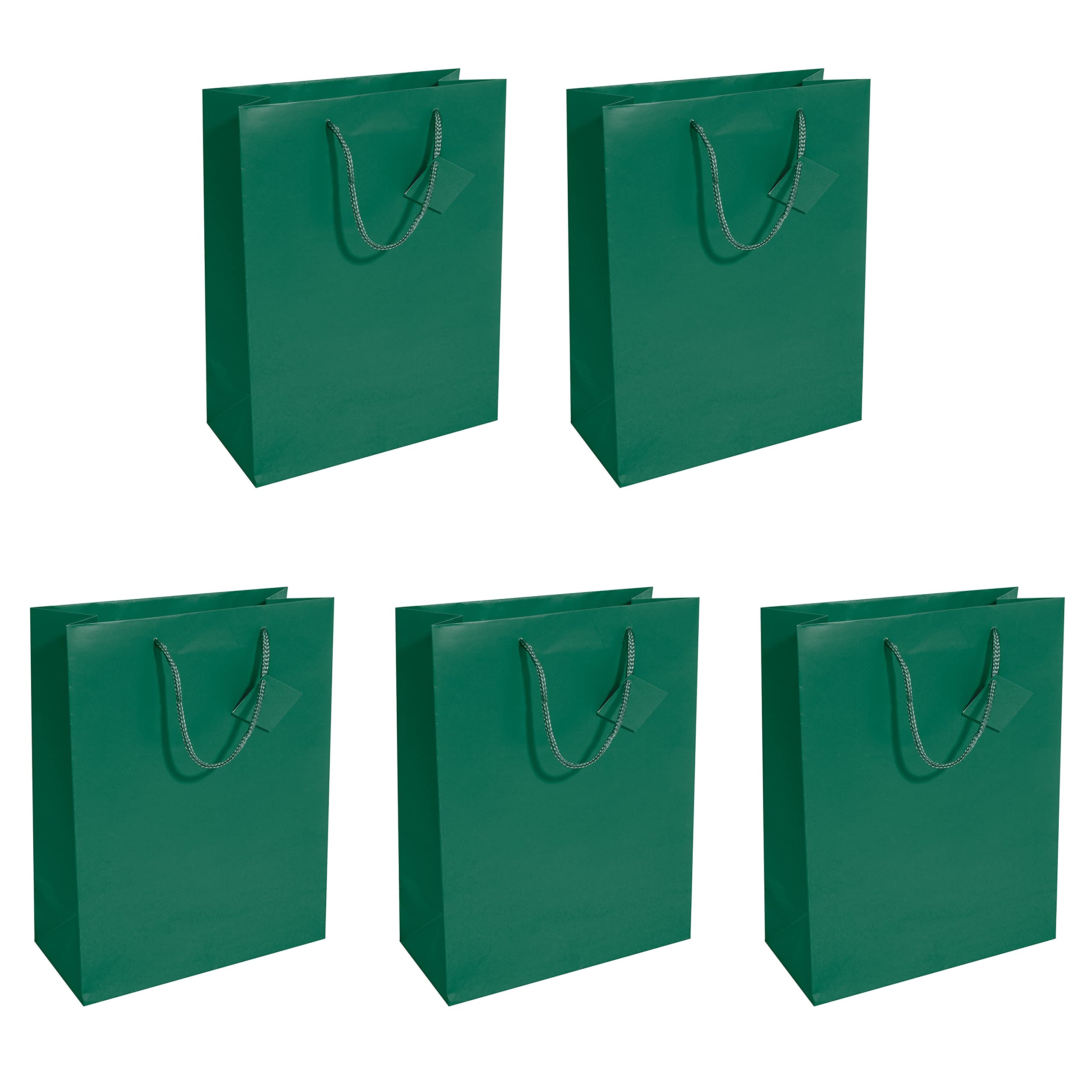 SIGEL GT500 Gift bags, large, 33 x 26 cm, matte, dark Green, 5 Pieces