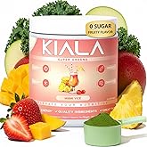 Kiala Nutrition Super Greens, Organic Greens Powder with Spirulina & Chlorella for Digestion, Gut Health, Immunity, Energy, Gluten Free, Vegan, Sugar Free, Spectra Blend, Miami Vice Flavor 30 Servings