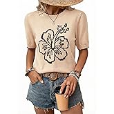 Dokotoo Women's Short Sleeve Sweater Crewneck Summer Knit Pullover Top