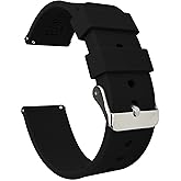 BARTON WATCH BANDS - Soft Silicone Quick Release Straps - Choose Color & Width - 16mm, 18mm, 20mm, 22mm, 24mm - Silky Soft Rubber Watch Bands