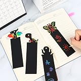 Yafe 36 Pcs Scratch Art Party Bags Fillers Rainbow Bookmarks with 36 Ropes view 4