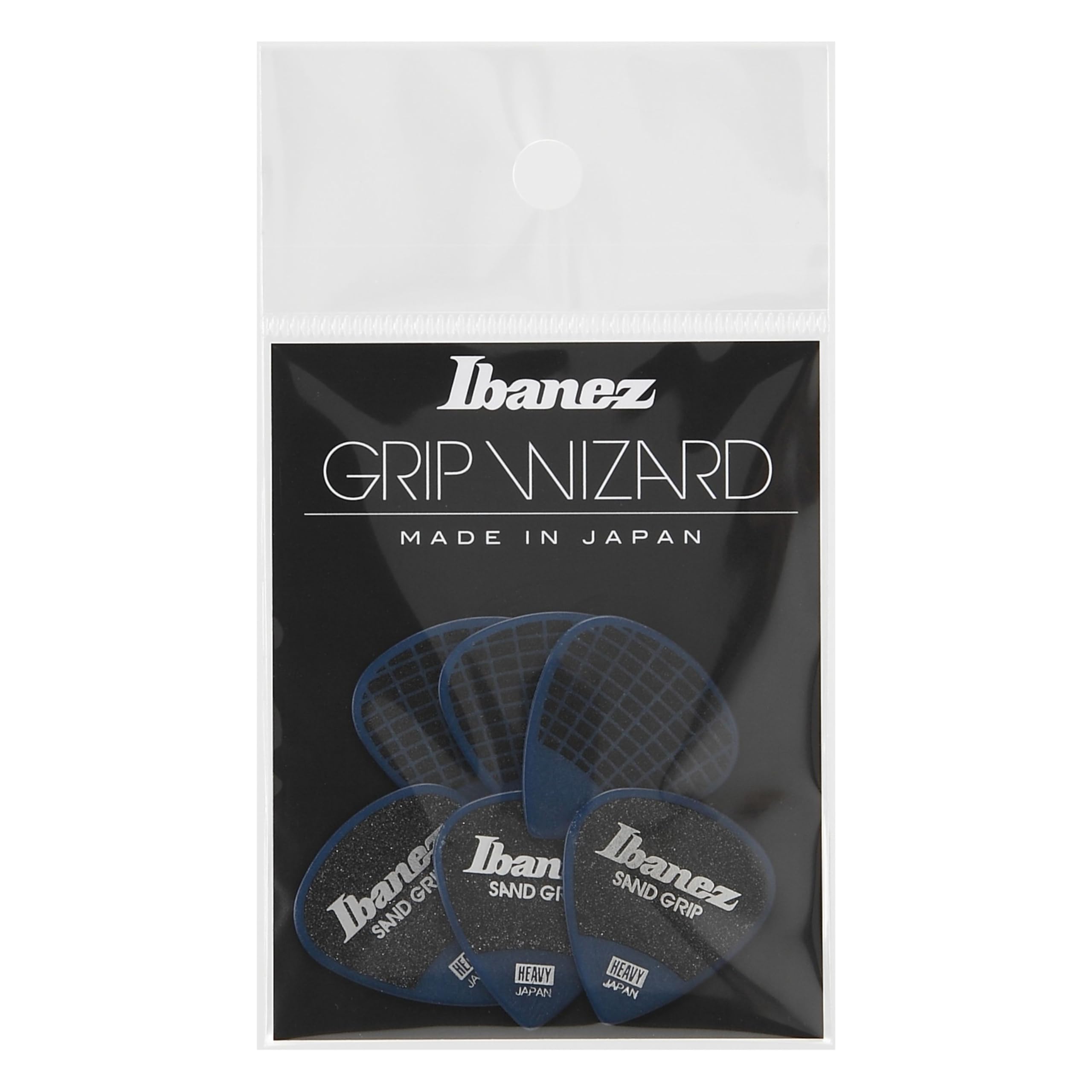 Ibanez PPA16HSG Wizard Series, Sand Grip Picks 6 Pack 1.0mm (PPA16HSGDB),Dark Blue