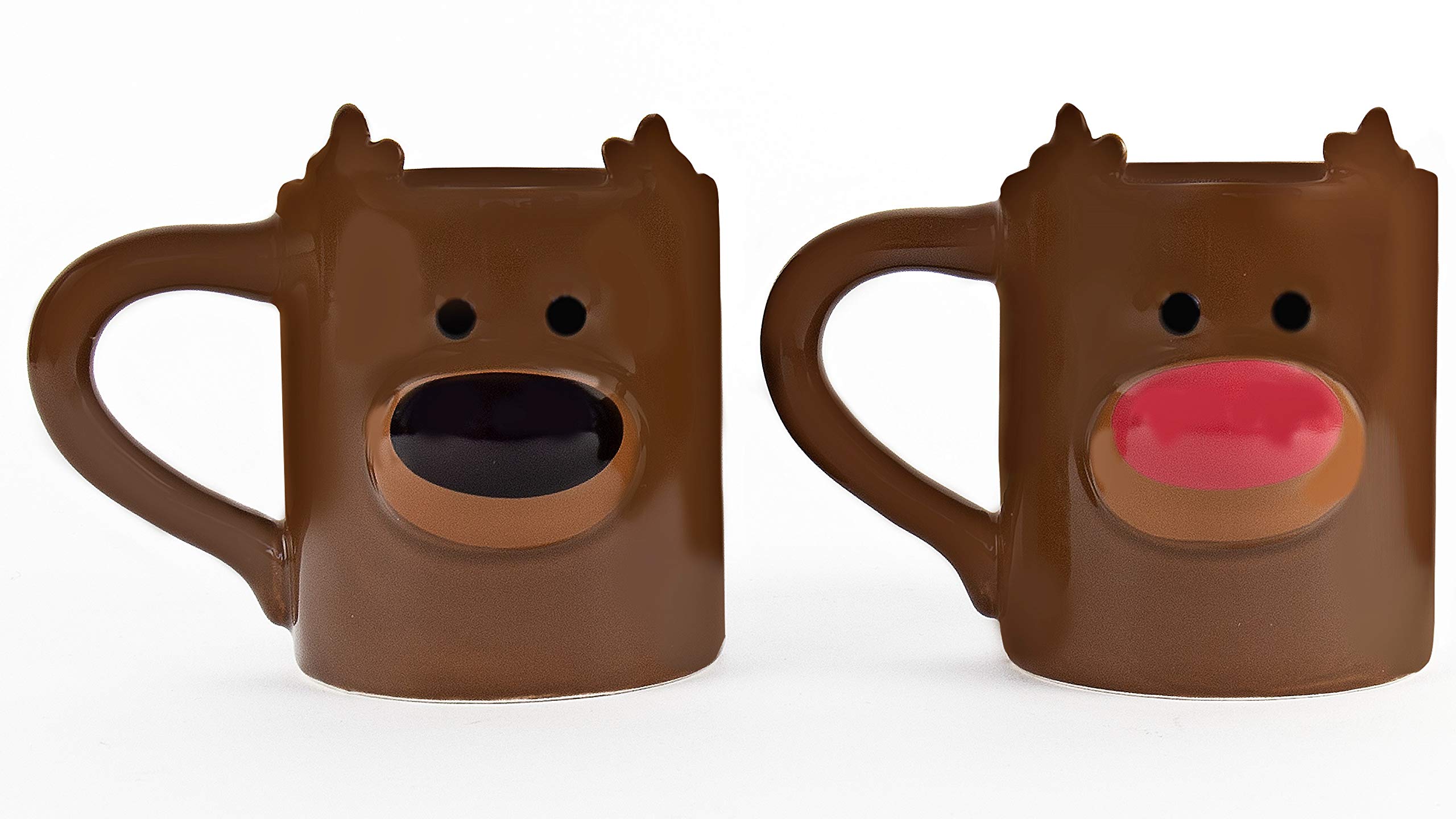 Gift Republic Reindeer Heat Changing Mug Festive Rudolph Red Nose Reindeer Mug Christmas Gift Idea Hot Chocolate Mug Fun Coffee Cup Secret Santa