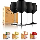 UNISWEET Stainless Steel Wine Glasses Set of 4 Unbreakable Wine Glass 18 oz Unique Metal Wine Goblets for Outdoor, Travel, Camping, Pool, Ideal Gift for Wine Lovers (Matte-Black)