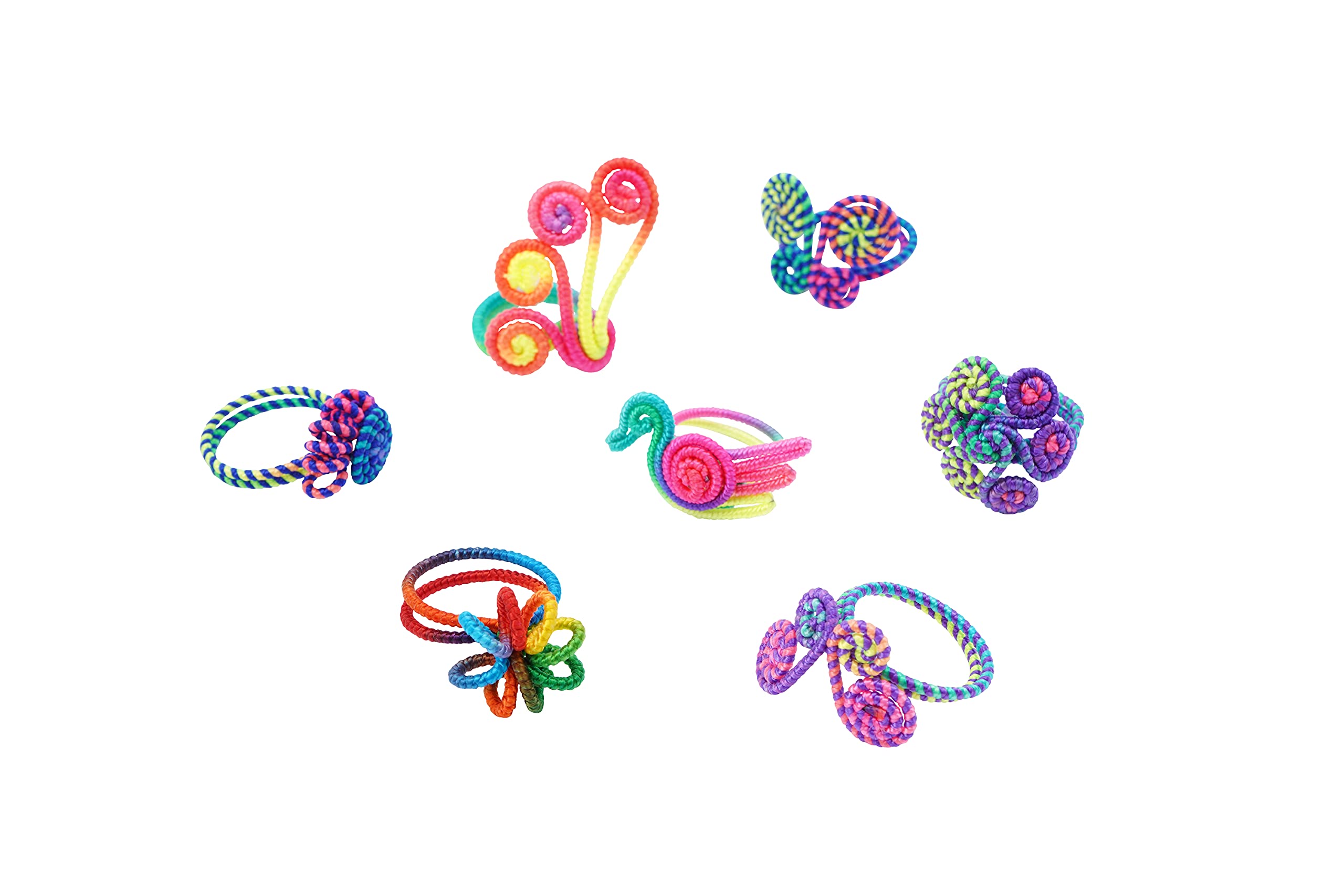CGB Giftware | Cupcakes and Cartwheels Pack of 6 Rainbow Multicolour Rings | 6 Selected at Random | One Size | Girls | CC00051