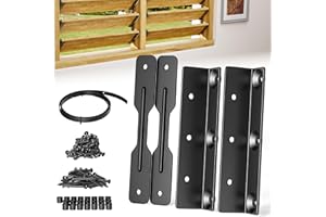 Dabolang Deck Sunblind System Brackets,Metal Flex Fence Louver System,Pergola Louver Hardware Kits,Up to 22 Boards,Louvers Bracket Kits Can Be Used for DIY Privacy Fence,Privacy Screen-2 Pack