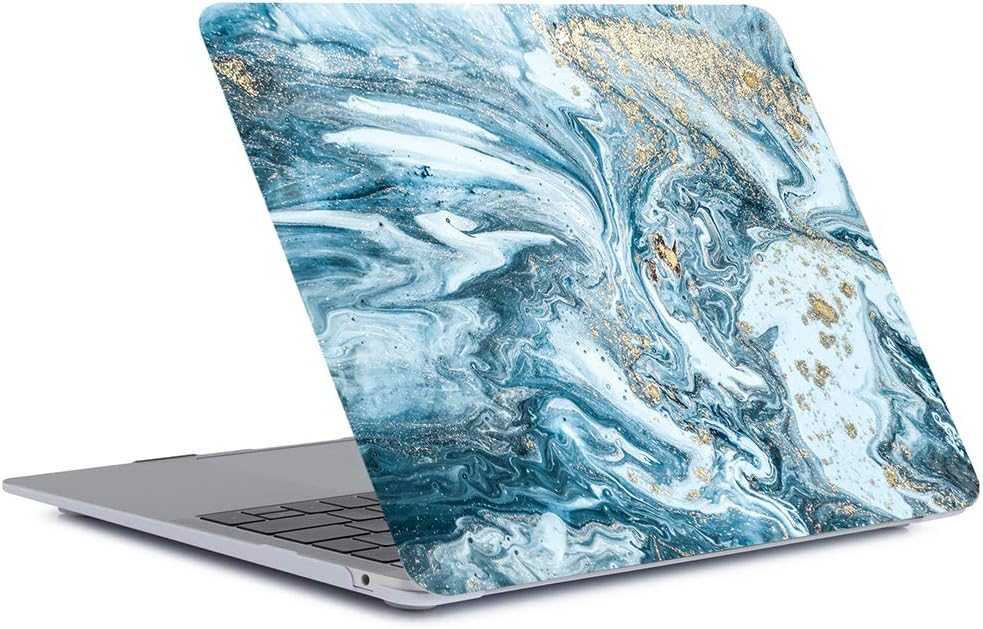 Se7enline compatible with MacBook Air 13 inch case A1932/A2179/A2237 Touch ID Case 2023 2022 2021 2020 2019 2018 for MacBook Air 13.3 with TPU Keyboard Cover,Screen Protector,Watercolor Blue Quicksand - Image 5